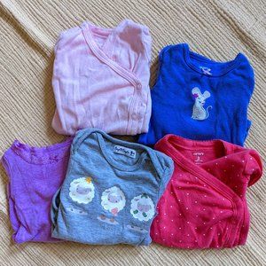 0-3 months Baby Girl onesie Bundle